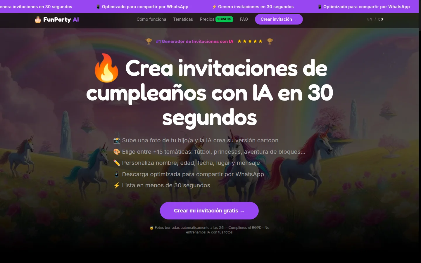 Portada de FunPartyAI: crea invitaciones de cumpleaños en 30 segundos a partir de una foto